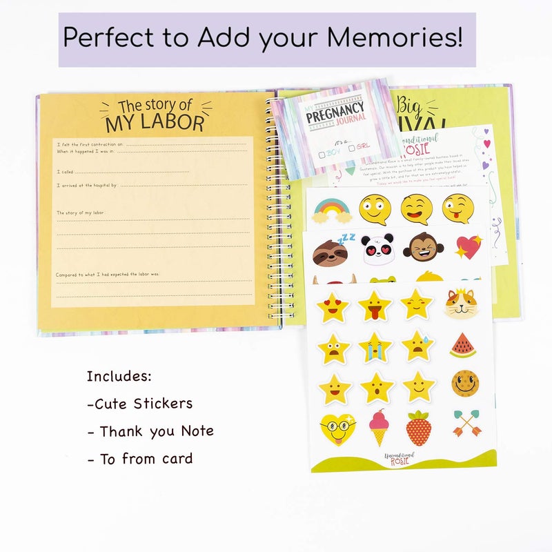 Unconditional rosie My Belly Book | Pregnancy Journal and Baby Memory Book with Stickers | Baby's Scrapbook and Photo Album | Pregnancy Journals for First Time Moms | Pregnancy Journal Memory Book - Image 2